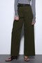 Khaki Wide Leg Women's Trousers