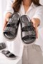Women's Double Buckle Anatomical-Orthopedic Daily Slippers - Comfortable Sole - 6