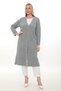 Steel Knit Buttoned Pocketed Knitwear Winter Thick Long Mother's Knit Cardigan
