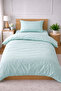 Single Solid Color Duvet Cover Set with Elastic Sheet