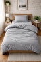 Single Solid Color Duvet Cover Set with Elastic Sheet