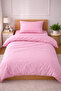 Single Solid Color Duvet Cover Set with Elastic Sheet