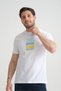 White Men's T-Shirt 100% Cotton Minimalist Design Regular Fit Printed - 3