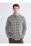 Standard Fit Checked Embroidered Gabardine Men's Shirt from Uzg Store for Style Enthusiasts