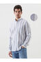 Nevavm Regular Fit Long Sleeve Striped Men's Shirt with Difference