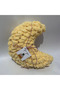 Hand Knitted Yellow Puffy Moon Pillow - Ultra Soft Gift Decorative Pillow 34X25 cm - 2