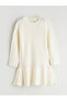 Esvab • Modern & Distinctive Zero Roba Collar Girls' Knitwear Dress - 3