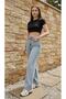 Mery Kar Mavi Wide Leg Cut-Leg Lycra-Free Palazzo Jeans Palazzo Trousers