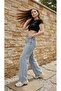 Mery Kar Mavi Wide Leg Cut-Leg Lycra-Free Palazzo Jeans Palazzo Trousers - 3