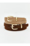 Brown Leather-Look women's belt 2-pack from gulis store