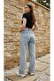 Mery Kar Mavi Wide Leg Cut-Leg Lycra-Free Palazzo Jeans Palazzo Trousers - 5