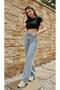 Mery Kar Mavi Wide Leg Cut-Leg Lycra-Free Palazzo Jeans Palazzo Trousers - 4