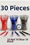 30 Pcs Office Ballpoint Pens (10 Blue, 10 Red, 10 Black) - 2