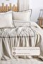Sahra Duvet Cover Set Double Elastic Sheet 100% Cotton Embroidered (200X220 cm) Blue - 2