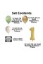 6 Years Old Retro Mildew Green Chrome Gold Sand Beige Balloon Set Gold Number Birthday Balloon Stylish Party Ornament - 2