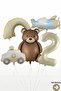 2 Year Old Teddy Bear Airplane Rainbow Themed Foil Balloon Set Ornament Decoration