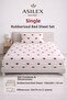 Akfil Fabric Red Heart Pillowcase and Elastic Single Bed Sheet Set - Oeko-Tex Certified - 2
