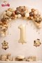 Boho Baby Teddy Bear 9 Lu Capybara Age Balloon Decoration Birthday Party Set Ornament