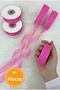 5 Pieces of Organza Tulle Ribbon Candy Pink 2cm 22Mt, Bundle Engagement Dowry Gift Packaging Decoration Wedding - 2