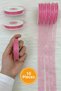 10 Pieces of Organza Tulle Ribbon Pink 1 cm 22 Meters, Bundle, Engagement, Dowry, Gift, Packaging, Decoration, Wedding - 2