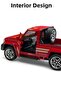 Diecast 1:32 Metal Pull-Back Pickup Truck - Toy Car with Openable Doors - 13 cm Pickup Model Vehicle - 4