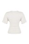 Wardrobe Essentials-Ekru Fitted/Vücuda Oturan Kısa Kollu Esnek Örme T-Shirt TWOSS26TS00052 - 7