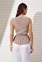 Vizon Düğme Detaylı Peplum Triko Yelek TWOSS25YE00046 - 4
