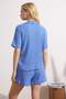 Mavi Bürümcük Şortlu Örme Pijama Takımı THMSS25PT00017 - 6