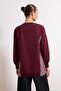 Bordo Regular 2 iplik penye Düz Örme  Tesettür Sweatshirt TCTSS23UK00092 - 4