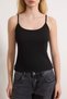 Multicolored-Black Striped Fitted/Fitted to the Body Pool Neck Corded Fabric Flexible Knitted Undershirt Twoss26Al00010 - 6