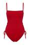 Red Strapless Covered Ribbed Regular Swimsuit Tbess26Ma00040 - 4