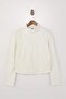 Ekru Fırçalı Soft Kumaş Baş Parmak Delikli Örme Büyük Beden Spor Ceket/Sweatshirt TBBSS26AG00009 - 6