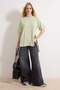 Mint Duble Kol Geniş Kesim Asimetrik Boyfriend Örme T-Shirt TWOSS20TS0828