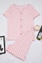 Pembe Çiçek Desenli Kurdeleli Kaşkorse Büyük Beden Pijama Takımı TBBSS26AI00020 - 4