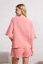 Rose Dried 100% Cotton Bohemian Tie-Dyed/ Bow-Tied Muslin Shorts Woven Pajama Set Thmss25Pt00422 - 6