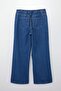 Dark Blue Premium Elastic Waist 100% Cotton Non-Stretch Wide Leg Jeans Tbbss26Cj00020 - 7