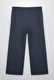 Anthracite Side Stripe Detailed Wide Leg Comfortable Flowy Plus Size Sweatpants Tbbss26Aj00004 - 6