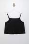 Black Lined Woven Blouse with Button Detail on the Back Twoss26Bz00324 - 7