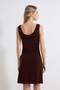 Kahverengi Bodycon Asimetrik Yaka Kolsuz Aksesuar Detaylı Maxi Esnek Örme Elbise TWOSS26EL00145 - 4