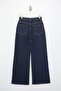 Koyu Mavi Yüksek Bel Orta Esnek Wide Leg Geniş Paça Jeans TWOSS26JE00188 - 6