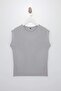 بلوزة محبوكة أساسية مريحة ومرنة من الفيسكون باللون الأزرق الداكن والرمادي، عبوة من قطعتين، مقاس كبير TBBSS26AF00053 - 5