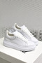Thick-soled Orthopedic Unisex Original Sole Stitched Laced White Sneakers - 3