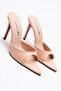 Women's Pointed Toe Thin Heeled Slippers Sona Nude Skin - 2