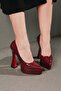 Claret Red Patent Leather Special Design Platform Women's Shoes Mila - 2