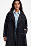 معطف طويل من الجلد الصناعي بحزام مناسب بشكل منتظم E8580AX25AU - 3