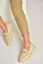 Y330722104 Beige Knitwear Fabric Buckle Detailed Casual Women's Shoes