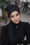 Black Gold Buckle Scarf Bonnet - 2