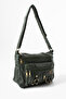 Washed Leather Shoulder Bag (Crossbody, Sling, Shoulder, Bag, Messenger) Khaki Green - 3