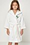 Bayaz Triga Hooded Cotton Children's Bathrobe - Palm Tree Embroidered - 2