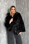 Women's Short Faux Fur Coat 60534 - 6